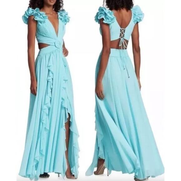 PatBo Cyan Flutter Sleeve Maxi Dress - Picture 4 of 12